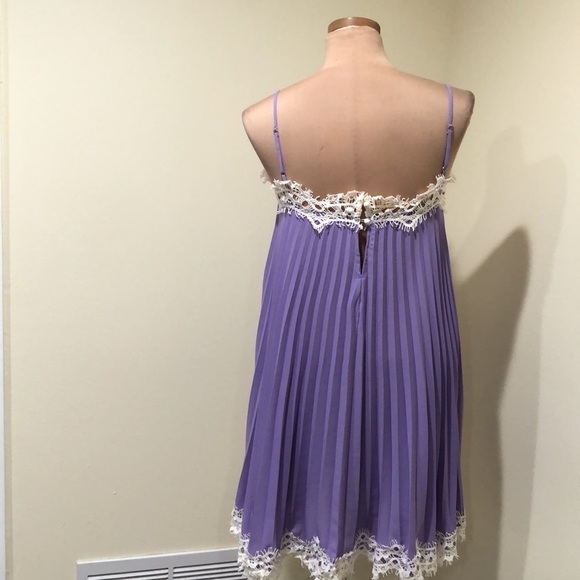 Anthropologie Moulinette Soeurs Slip Dress Size XS Pastel Purple Pleated Mini - Picture 5 of 9